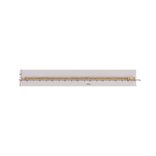 Million Charms 14k Yellow Gold 4.4mm Hand-polished Flat-Edged Woven Link Bracelet, Chain Length: 8.75 inches