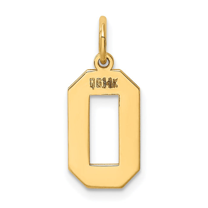 Million Charms 14K Yellow Gold Themed Medium Polished Number 0 Charm