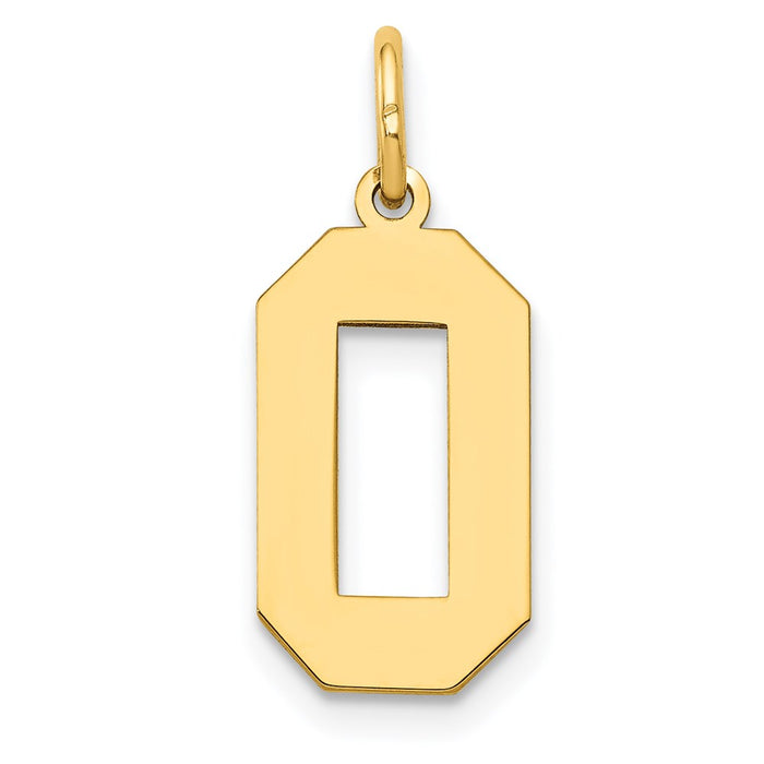 Million Charms 14K Yellow Gold Themed Medium Polished Number 0 Charm