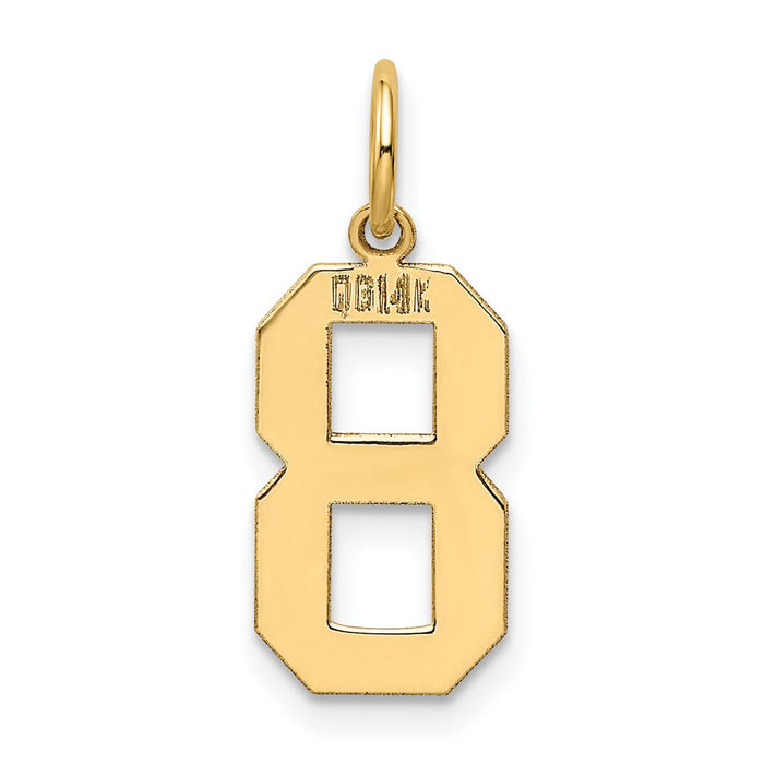 Million Charms 14K Yellow Gold Themed Medium Polished Number 8 Charm