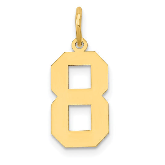Million Charms 14K Yellow Gold Themed Medium Polished Number 8 Charm