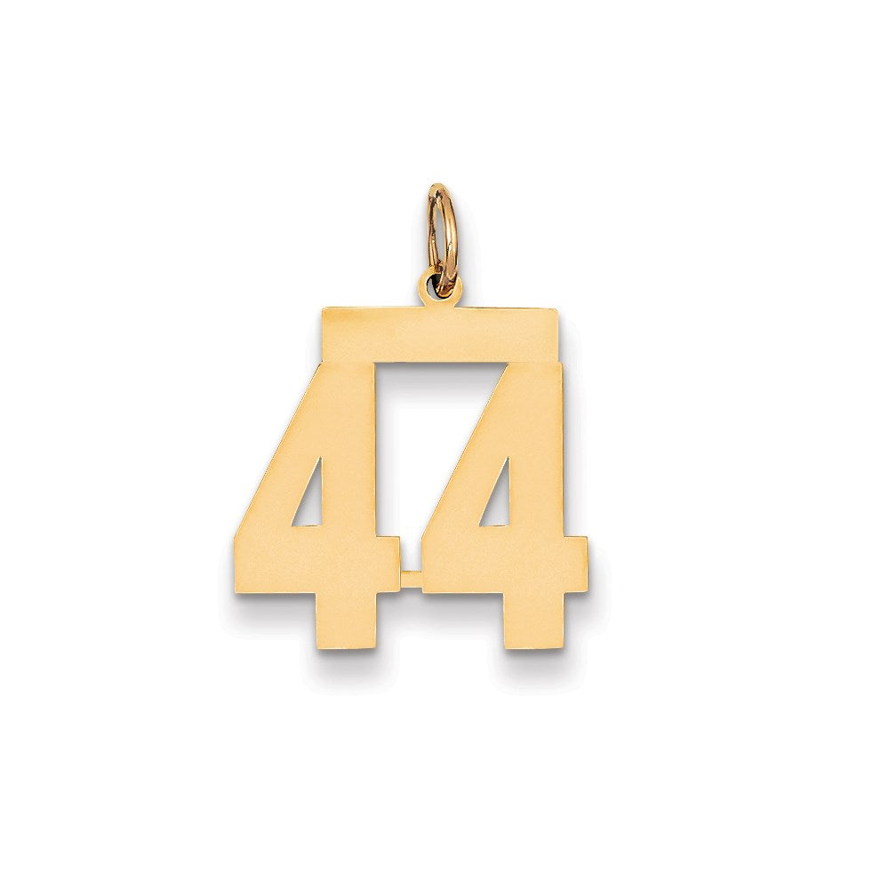 Million Charms 14K Yellow Gold Themed Medium Polished Number 44 Charm