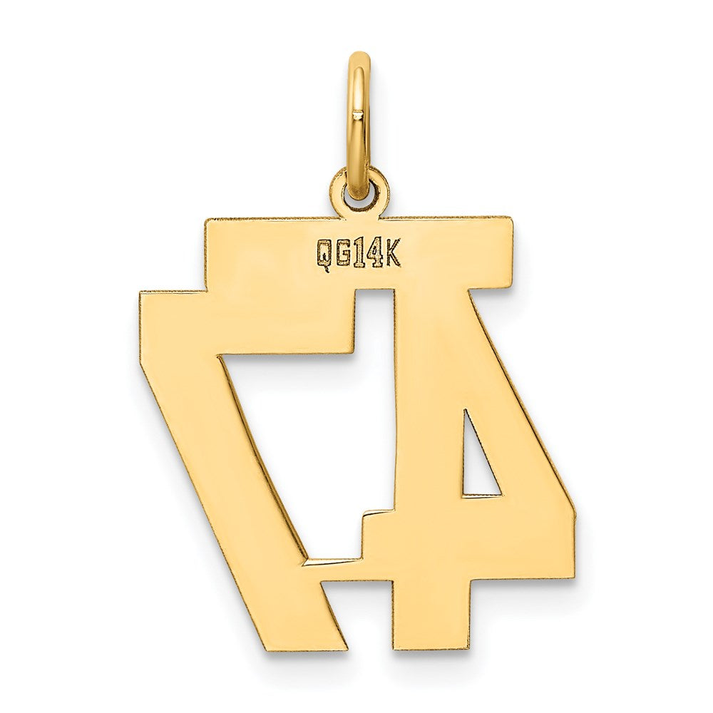 Million Charms 14K Yellow Gold Themed Medium Polished Number 47 Charm