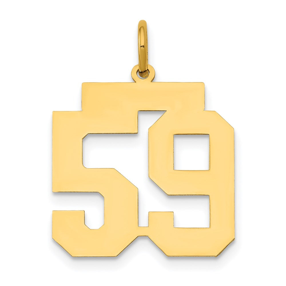 Million Charms 14K Yellow Gold Themed Medium Polished Number 59 Charm