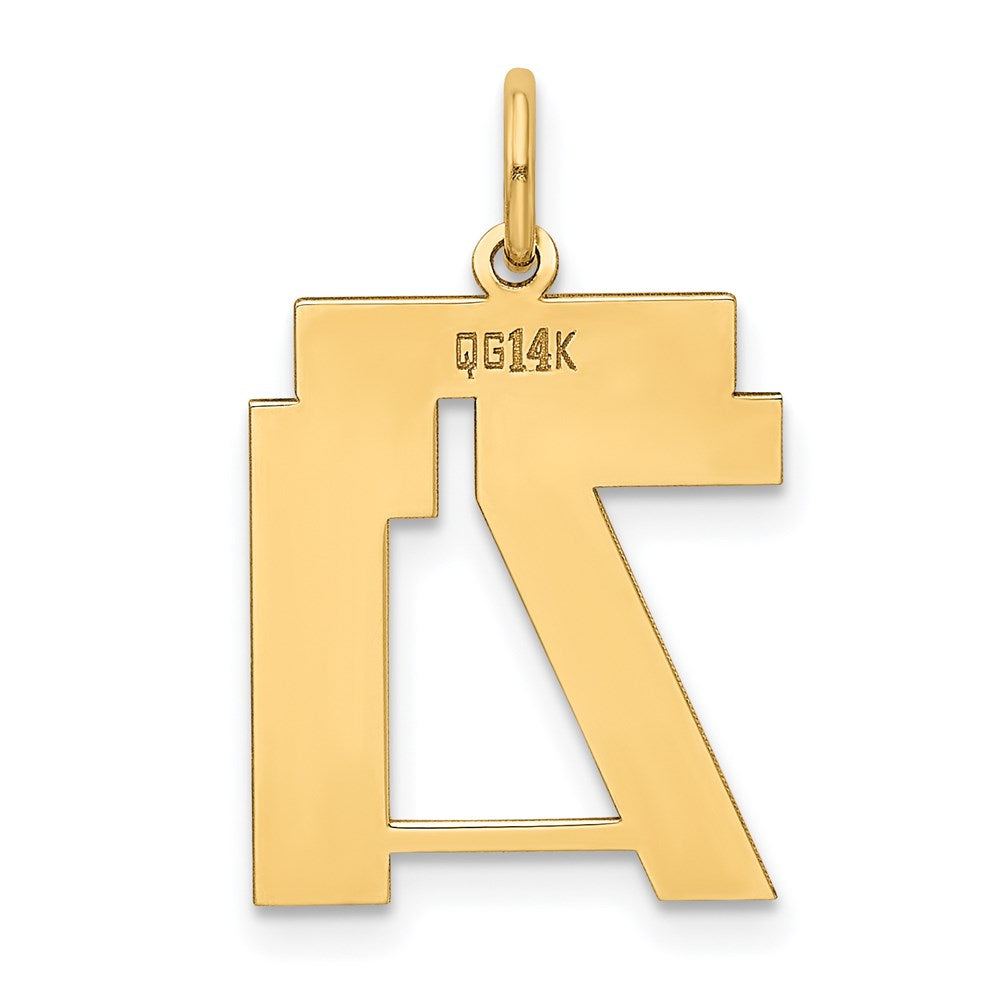 Million Charms 14K Yellow Gold Themed Medium Polished Number 71 Charm