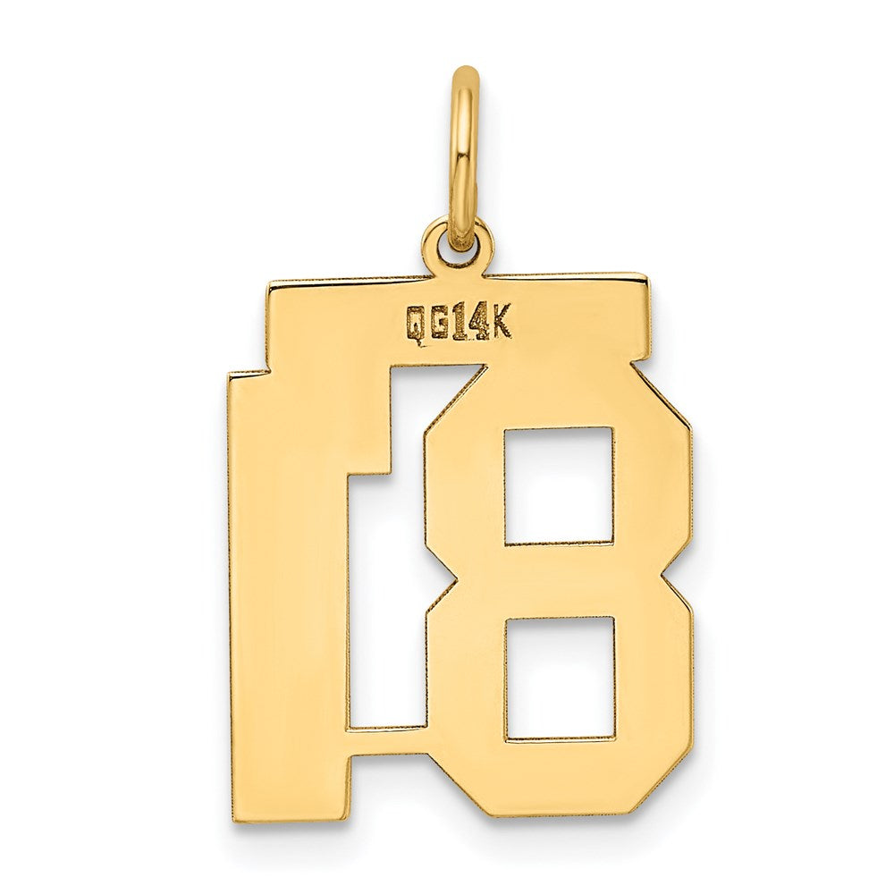 Million Charms 14K Yellow Gold Themed Medium Polished Number 81 Charm