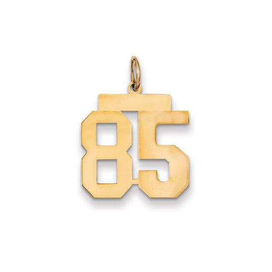Dije número 85 de oro amarillo de 14K con acabado pulido, colección Million Charms