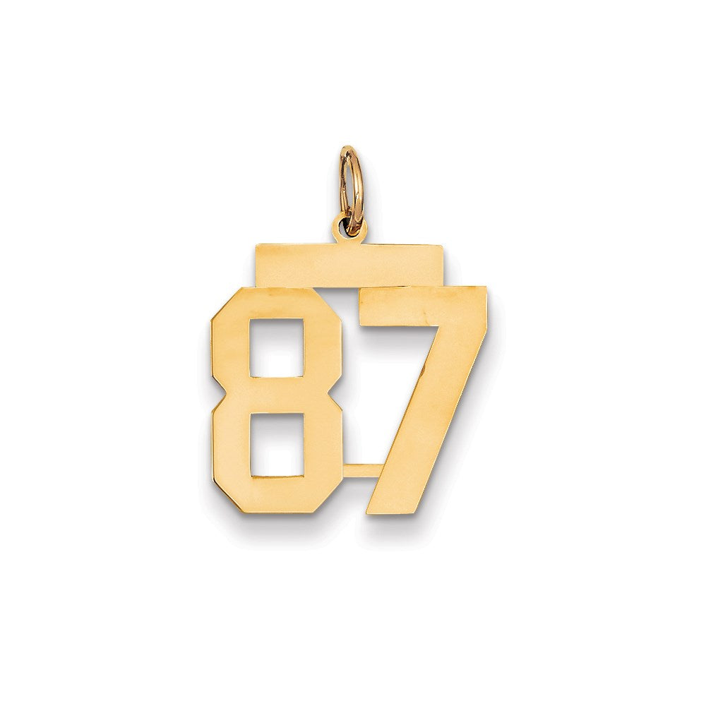 Million Charms 14K Yellow Gold Themed Medium Polished Number 87 Charm
