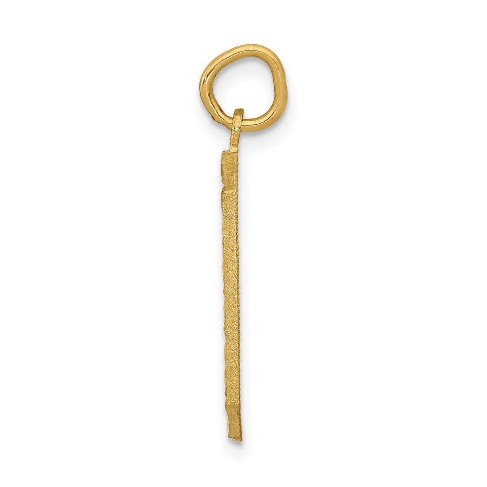 Million Charms 14K Yellow Gold Themed Casted Large Diamond Cut Number 0 Charm