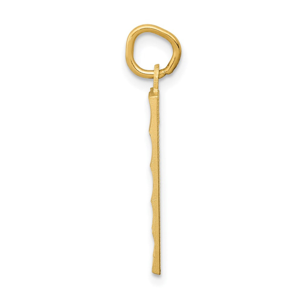 Million Charms 14K Yellow Gold Themed Casted Large Diamond Cut Number 1 Charm