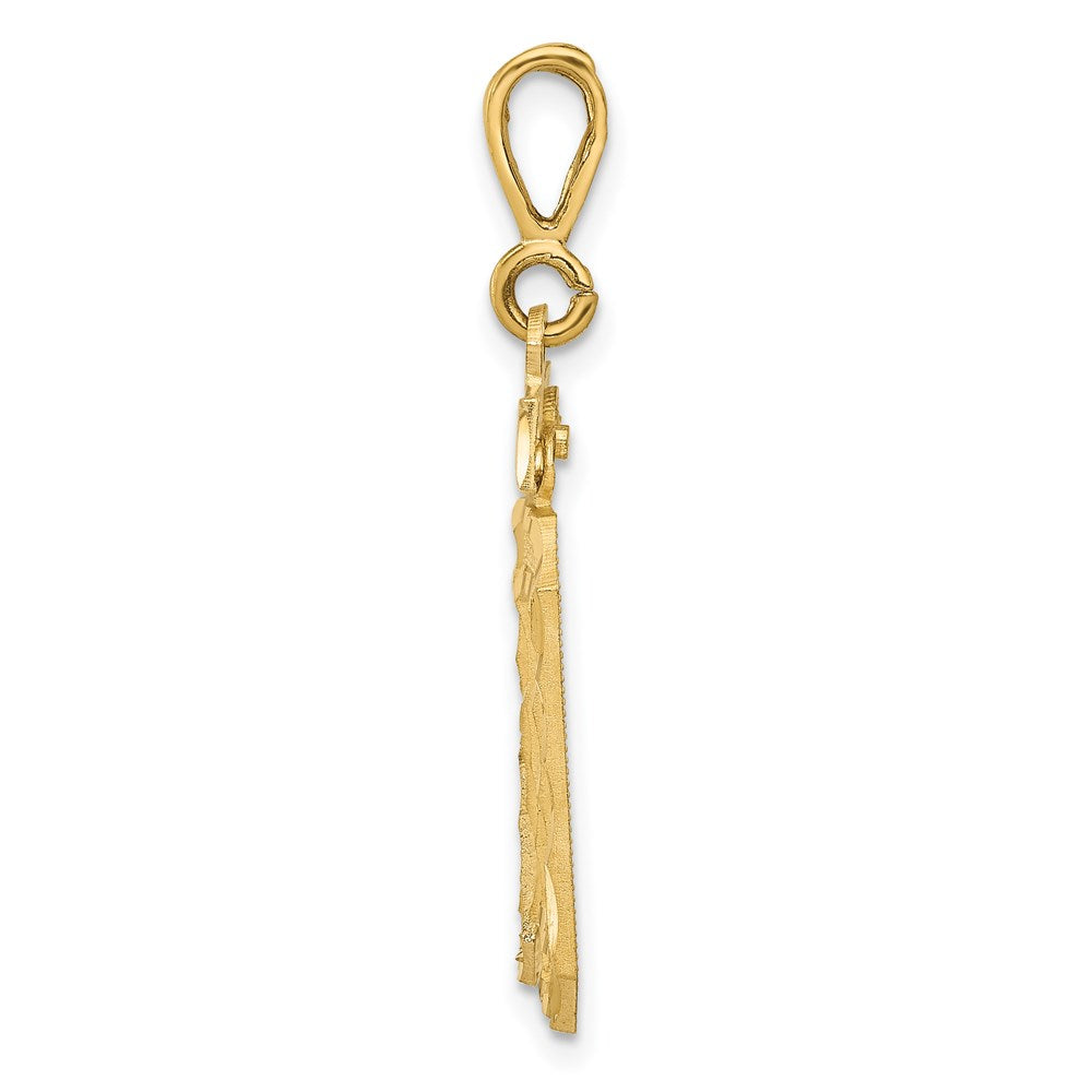 Million Charms 14K Yellow Gold Themed Large Diamond-Cut Number 30 Charm