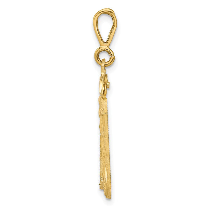 Million Charms 14K Yellow Gold Themed Large Diamond-Cut Number 30 Charm