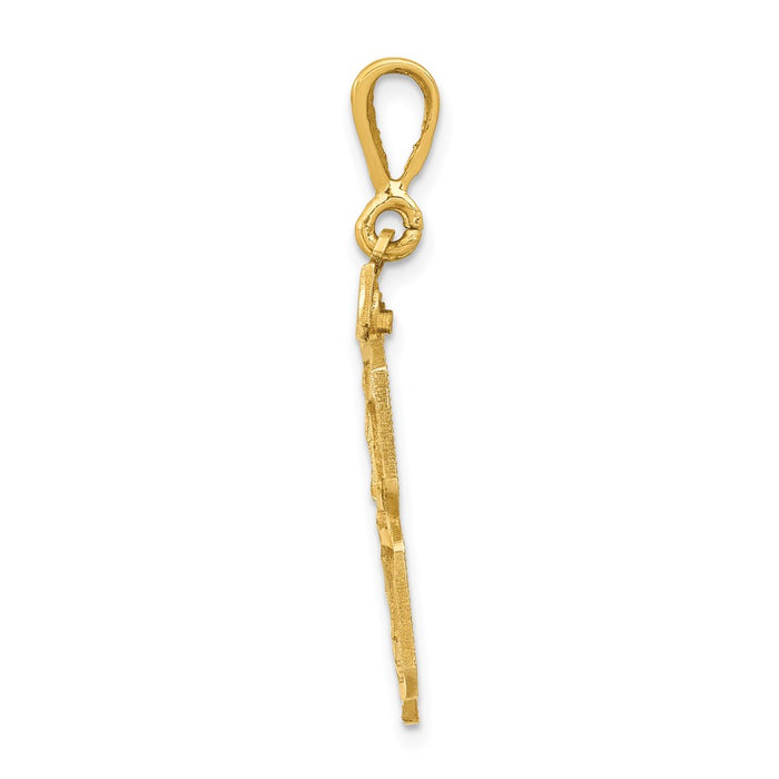 Million Charms 14K Yellow Gold Themed Large Diamond-Cut Number 78 Charm