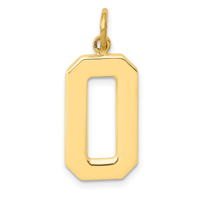 Million Charms 14K Yellow Gold Themed Casted Large Polished Number 0 Charm