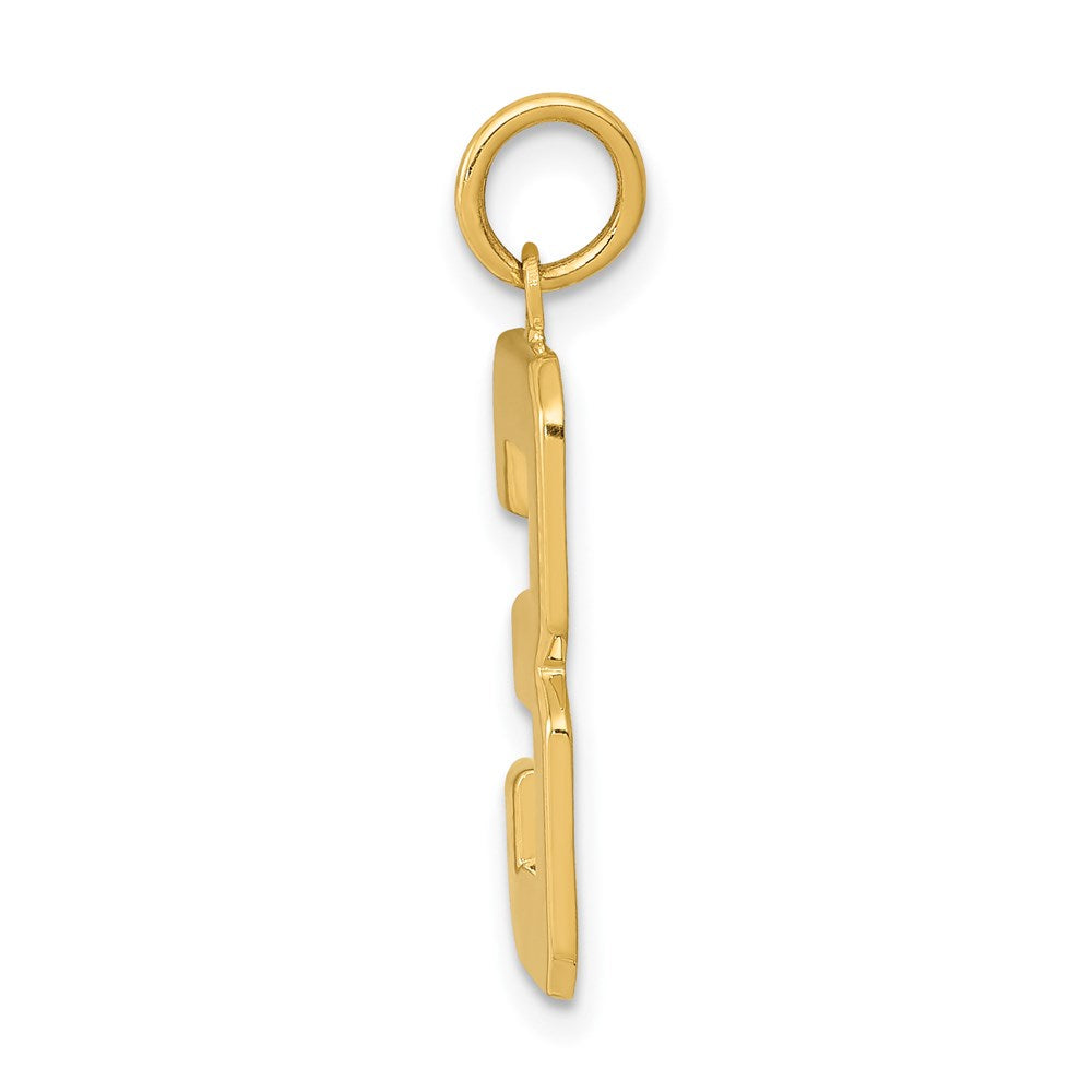 Million Charms 14K Yellow Gold Themed Casted Large Polished Number 3 Charm