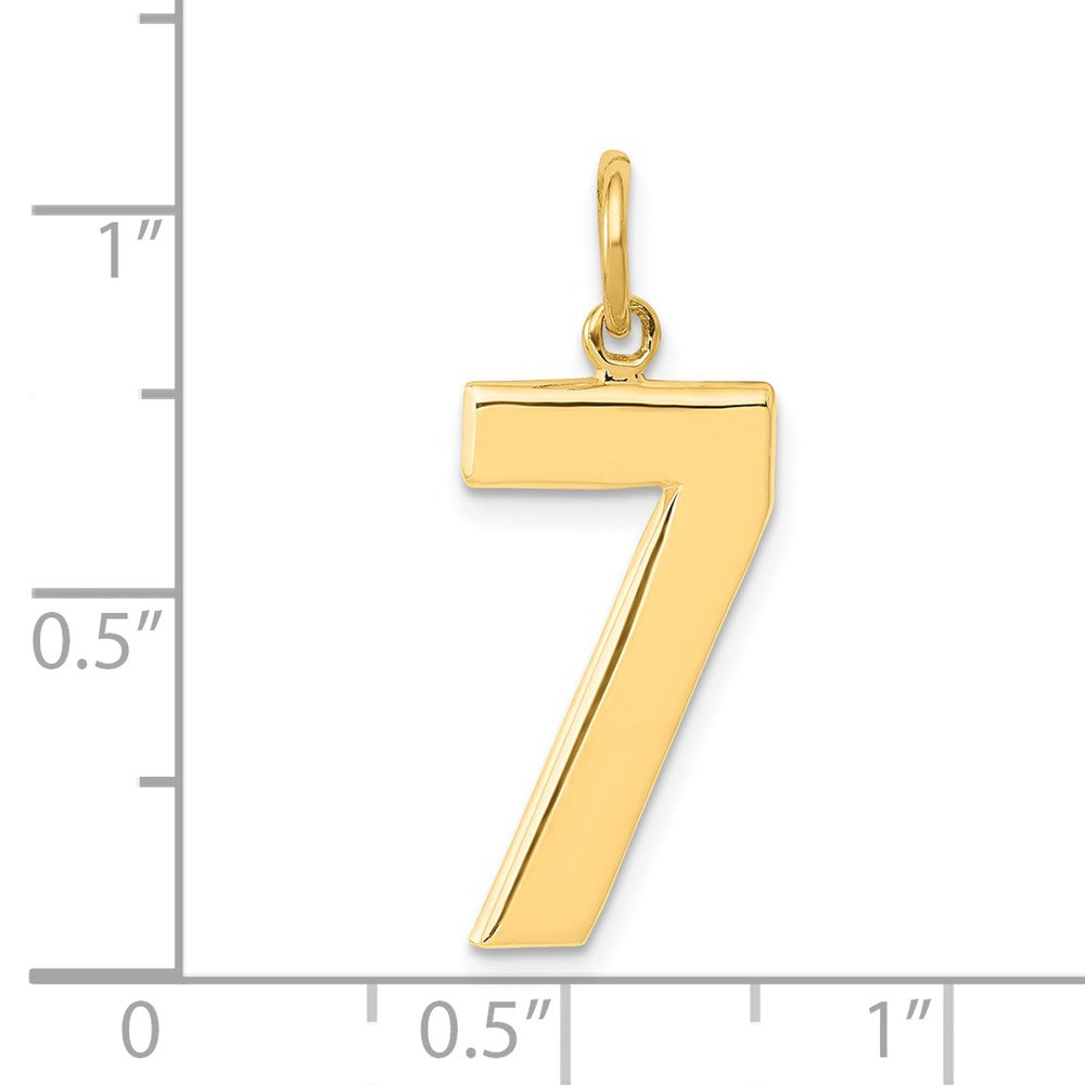 Million Charms 14K Yellow Gold Themed Casted Large Polished Number 7 Charm