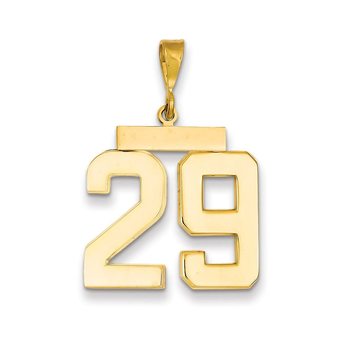Million Charms 14K Yellow Gold Themed Large Polished Number 29 Charm