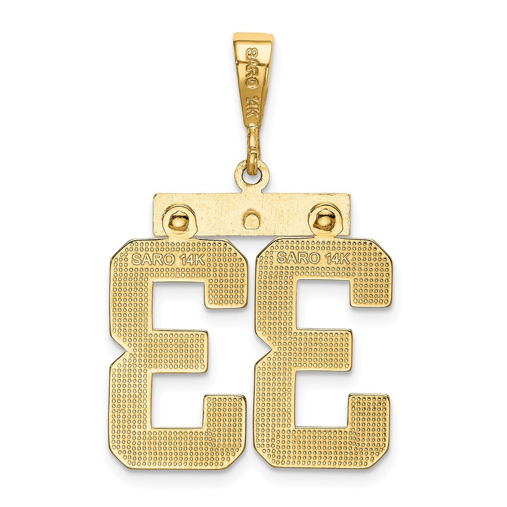 Million Charms 14K Yellow Gold Themed Large Polished Number 33 Charm