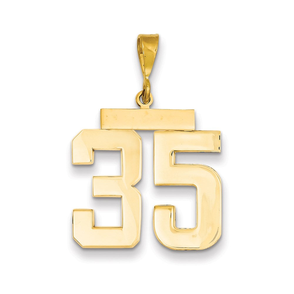 Million Charms 14K Yellow Gold Themed Large Polished Number 35 Charm