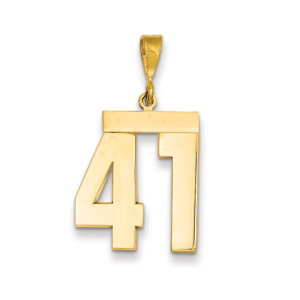 Million Charms 14K Yellow Gold Themed Large Polished Number 41 Charm