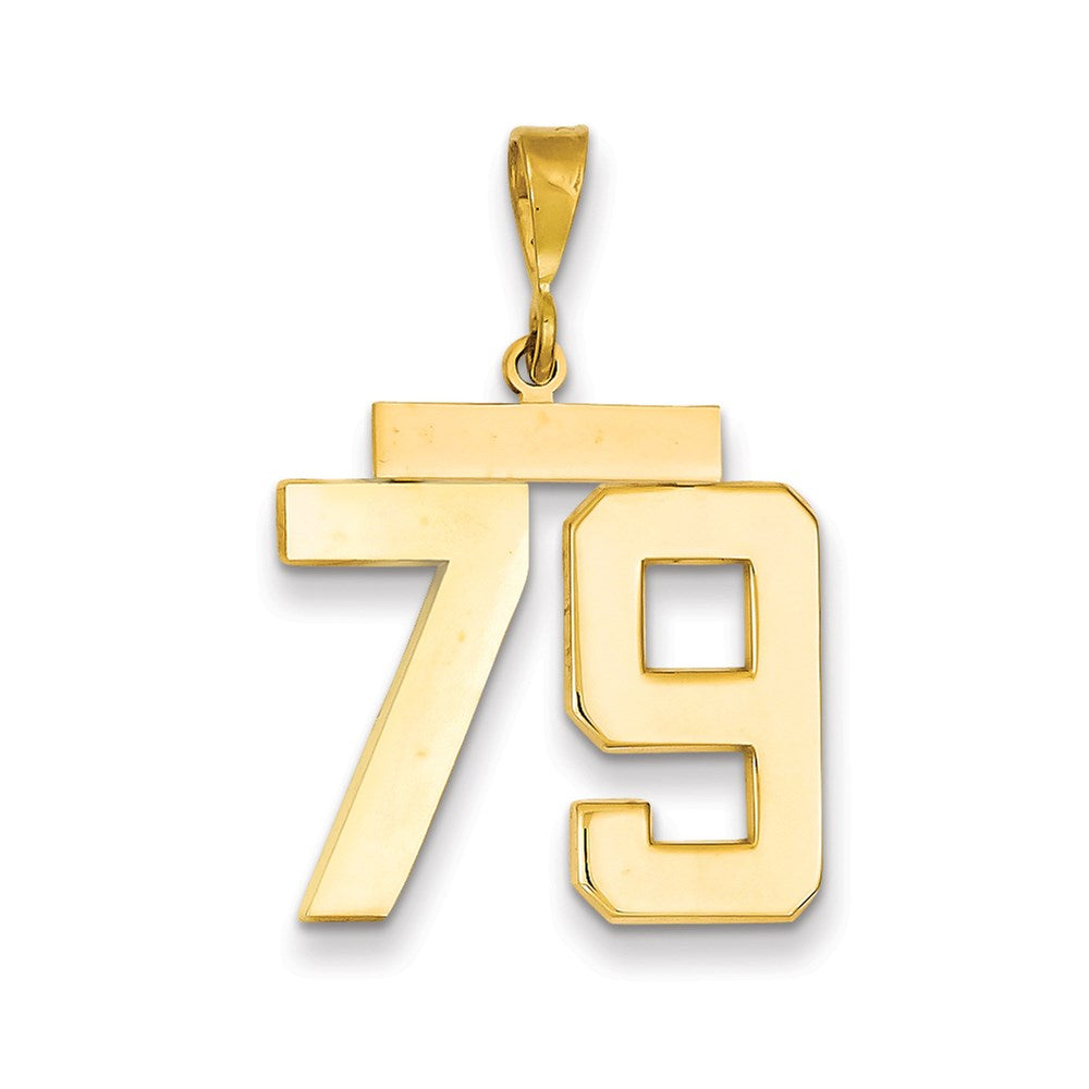 Million Charms 14K Yellow Gold Themed Large Polished Number 79 Charm