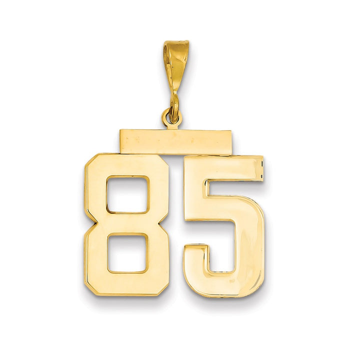 Million Charms 14K Yellow Gold Themed Large Polished Number 85 Charm