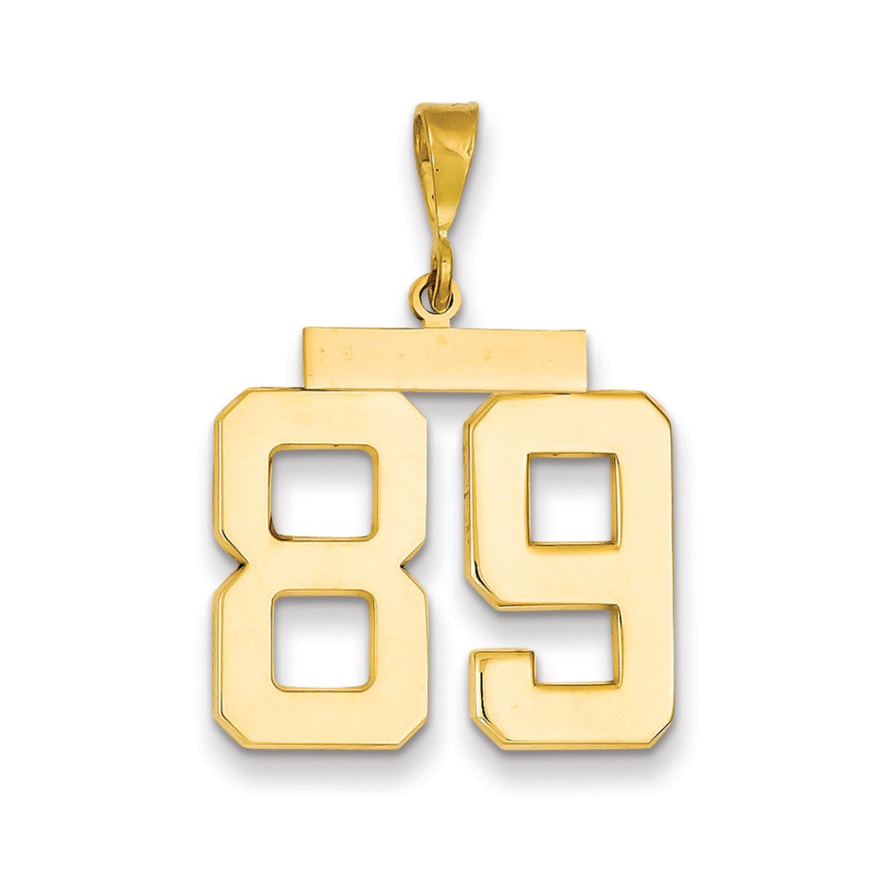 Million Charms 14K Yellow Gold Themed Large Polished Number 89 Charm