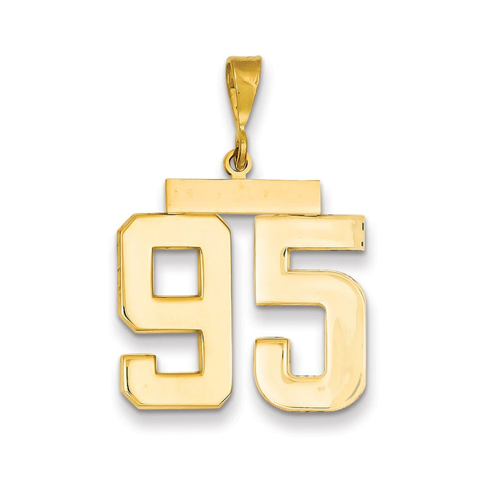 Million Charms 14K Yellow Gold Themed Large Polished Number 95 Charm