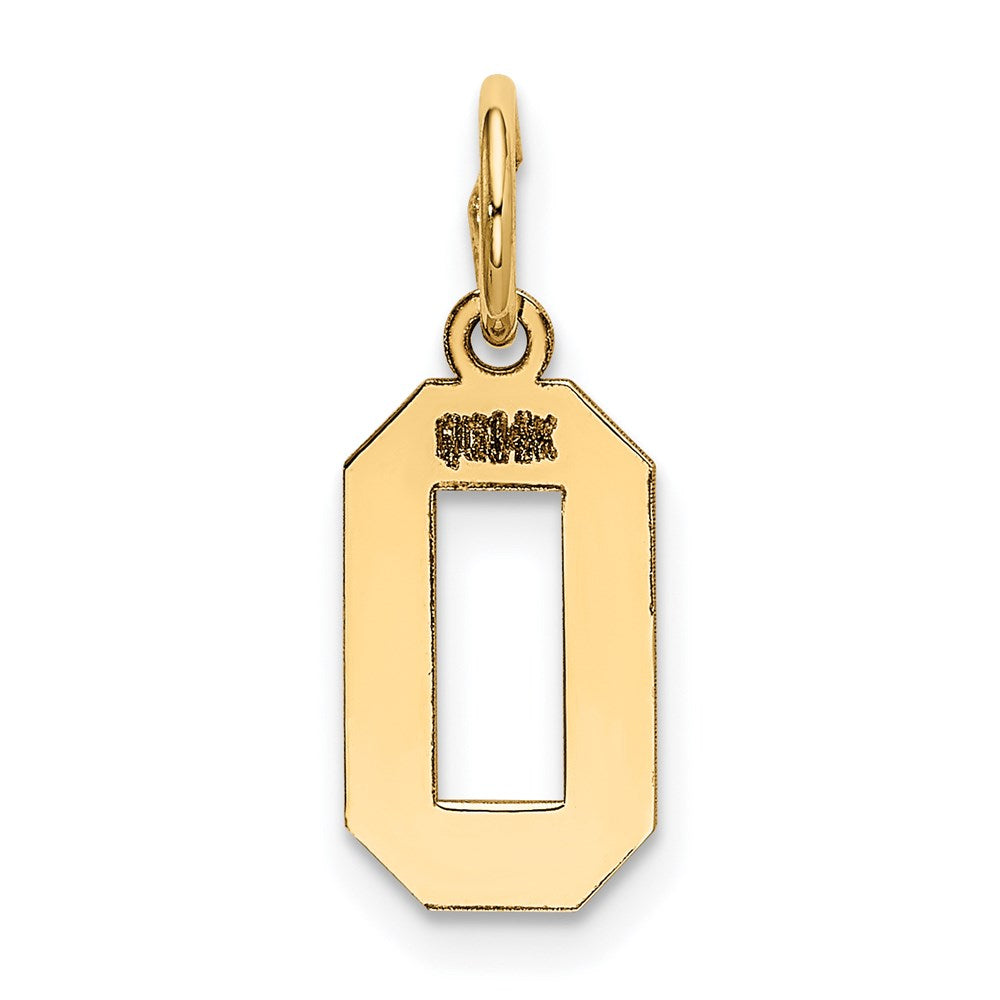 Million Charms 14K Yellow Gold Themed Small Polished Number 0 Charm