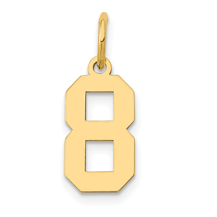 Million Charms 14K Yellow Gold Themed Small Polished Number 8 Charm