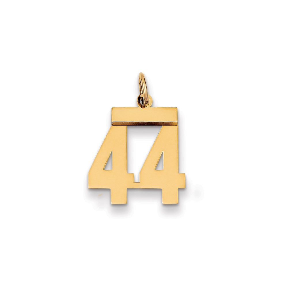 Million Charms 14K Yellow Gold Themed Small Polished Number 44 Charm