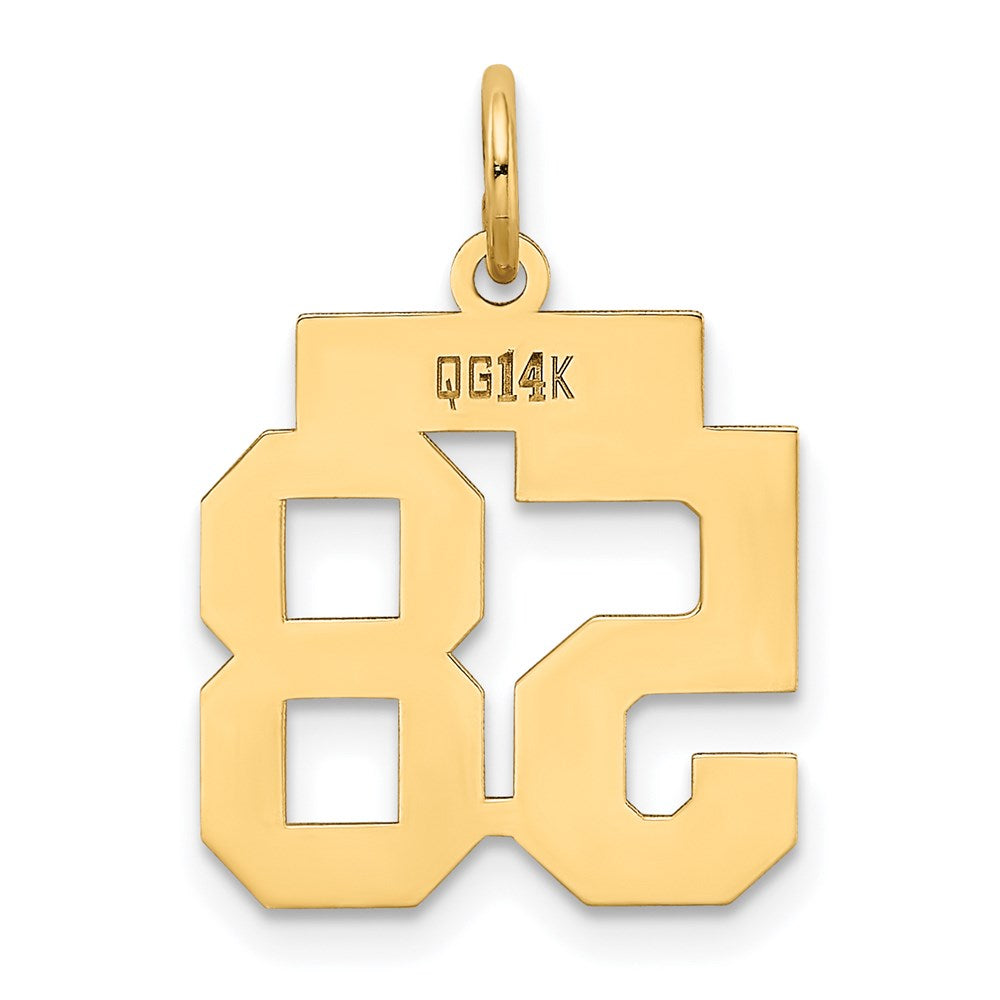 Million Charms 14K Yellow Gold Themed Small Polished Number 58 Charm