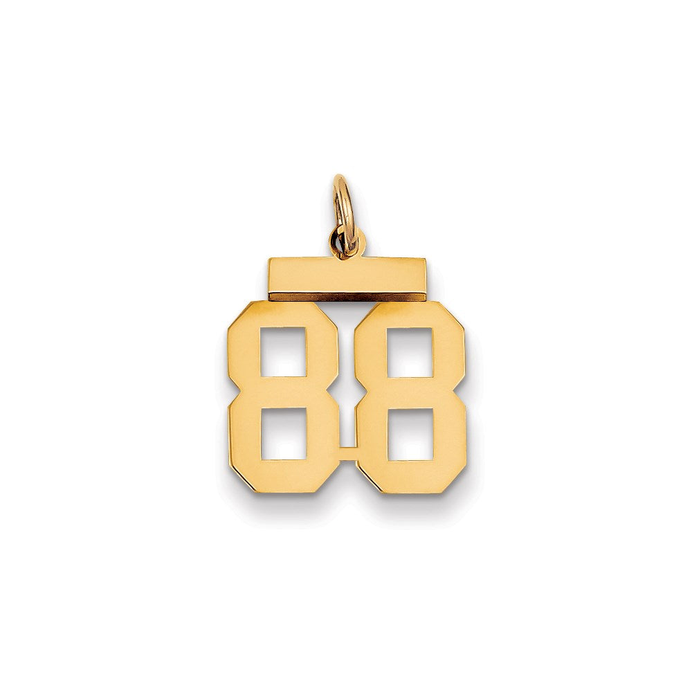 Million Charms 14K Yellow Gold Themed Small Polished Number 88 Charm