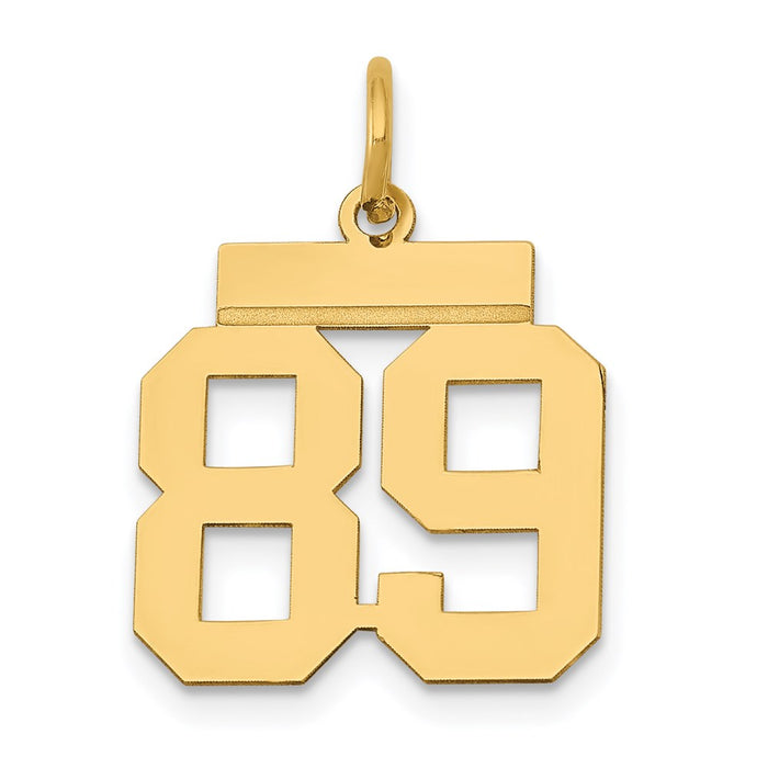 Million Charms 14K Yellow Gold Themed Small Polished Number 89 Charm