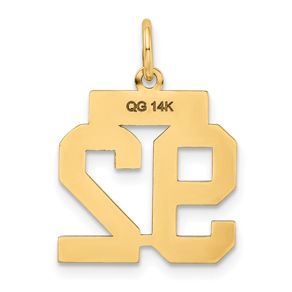 Million Charms 14K Yellow Gold Themed Small Polished Number 92 Charm
