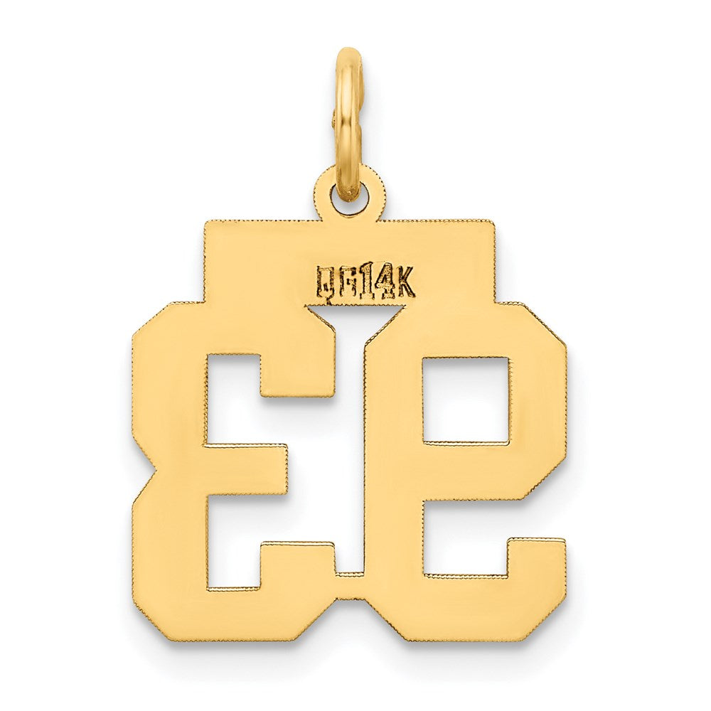 Million Charms 14K Yellow Gold Themed Small Polished Number 93 Charm