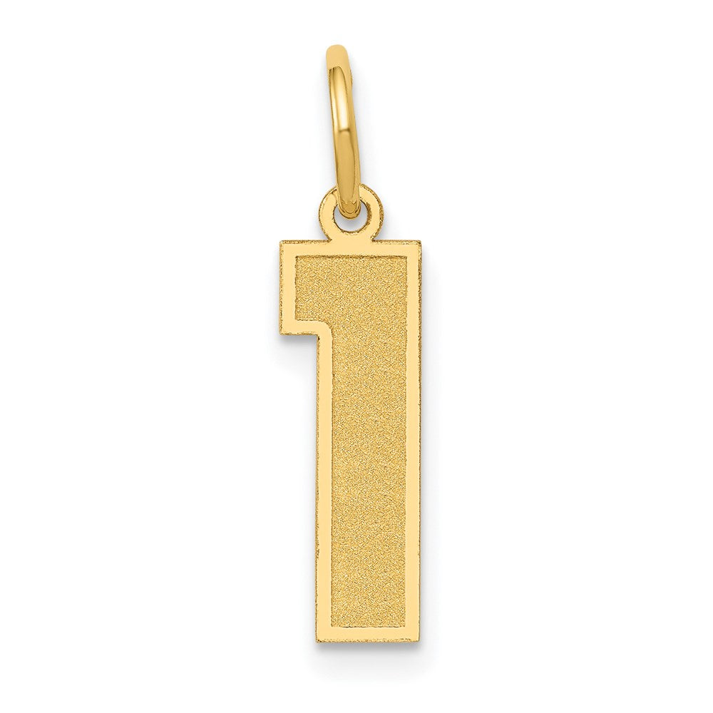 Million Charms 14K Yellow Gold Themed Medium Satin Number 1 Charm