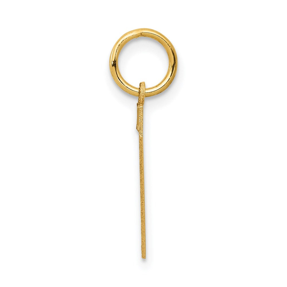 Million Charms 14K Yellow Gold Themed Medium Satin Number 7 Charm