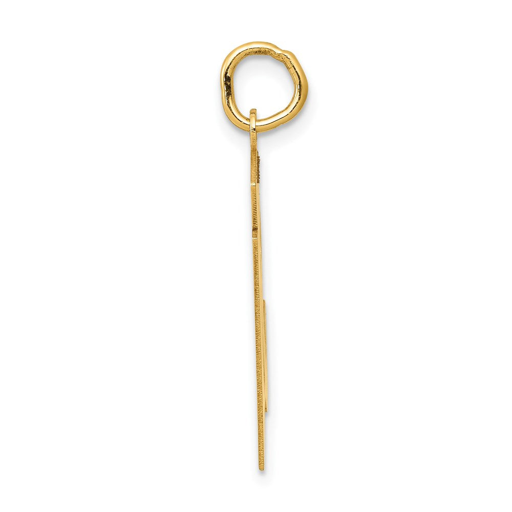 Million Charms 14K Yellow Gold Themed Medium Satin Number 51 Charm