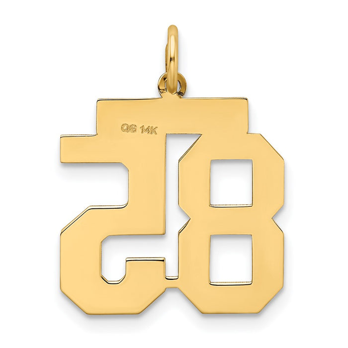 Million Charms 14K Yellow Gold Themed Medium Satin Number 85 Charm