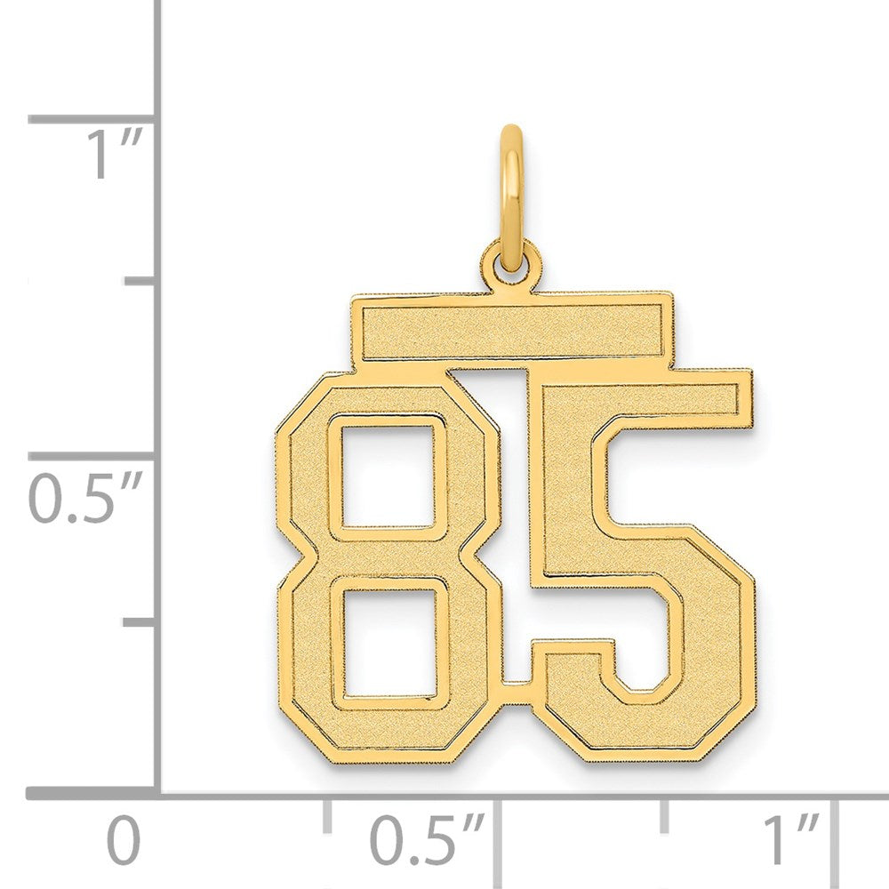 Million Charms 14K Yellow Gold Themed Medium Satin Number 85 Charm