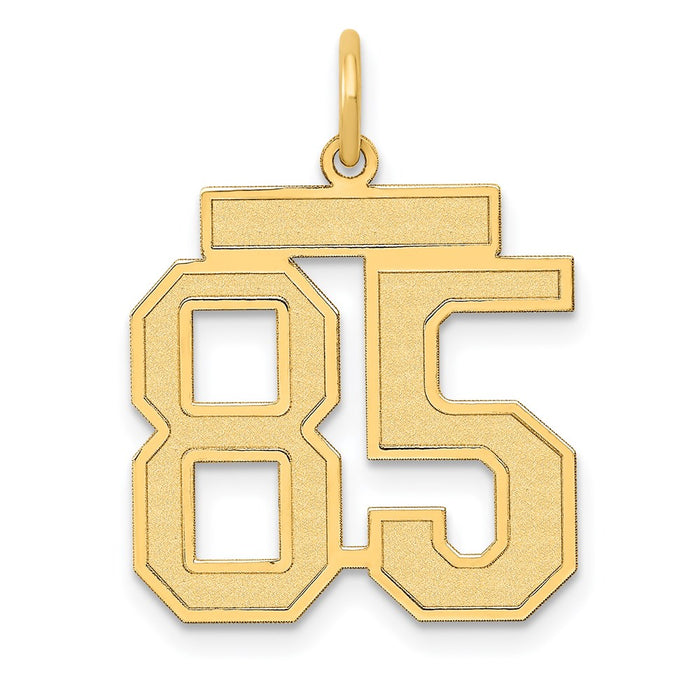 Million Charms 14K Yellow Gold Themed Medium Satin Number 85 Charm