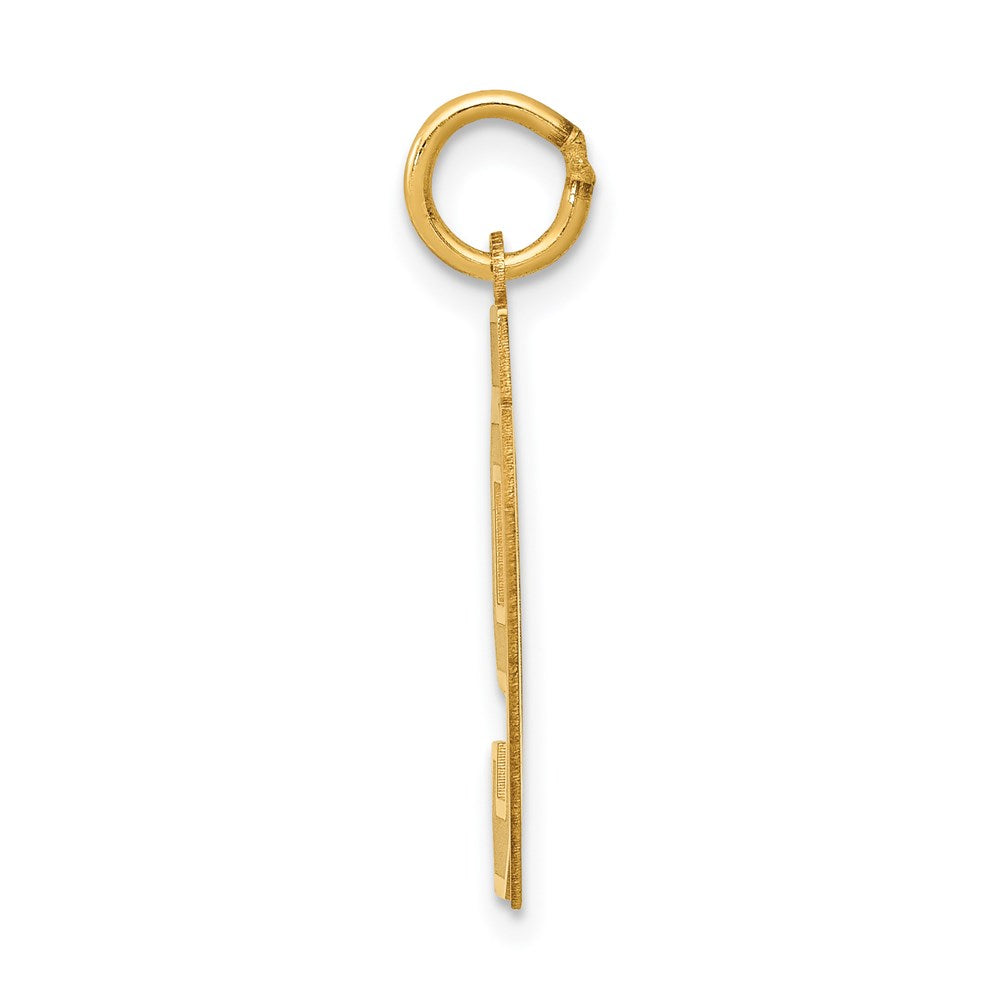 Million Charms 14K Yellow Gold Themed Medium Satin Number 97 Charm