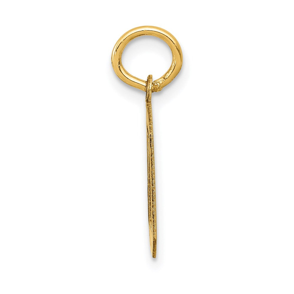 Million Charms 14K Yellow Gold Themed Small Satin Number 0 Charm