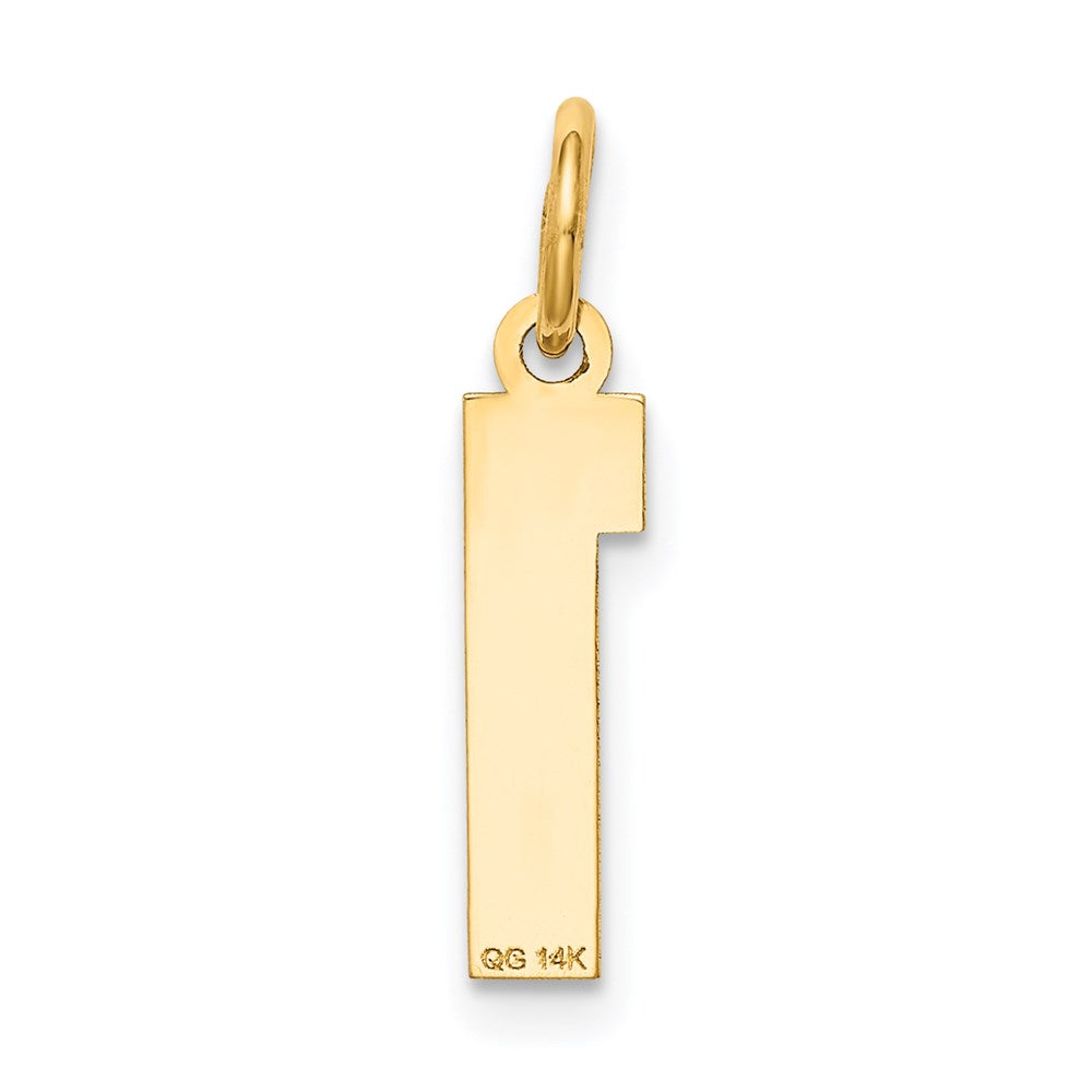 Million Charms 14K Yellow Gold Themed Small Satin Number 1 Charm