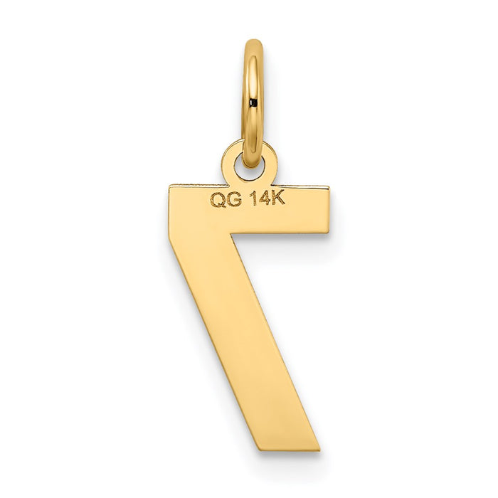 Million Charms 14K Yellow Gold Themed Small Satin Number 7 Charm