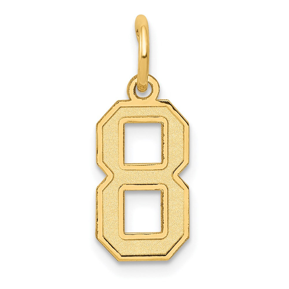 Million Charms 14K Yellow Gold Themed Small Satin Number 8 Charm