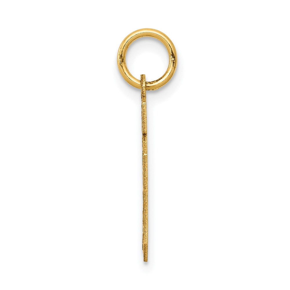 Million Charms 14K Yellow Gold Themed Small Satin Number 10 Charm