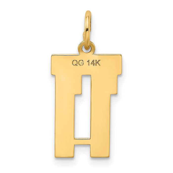 Million Charms 14K Yellow Gold Themed Small Satin Number 11 Charm