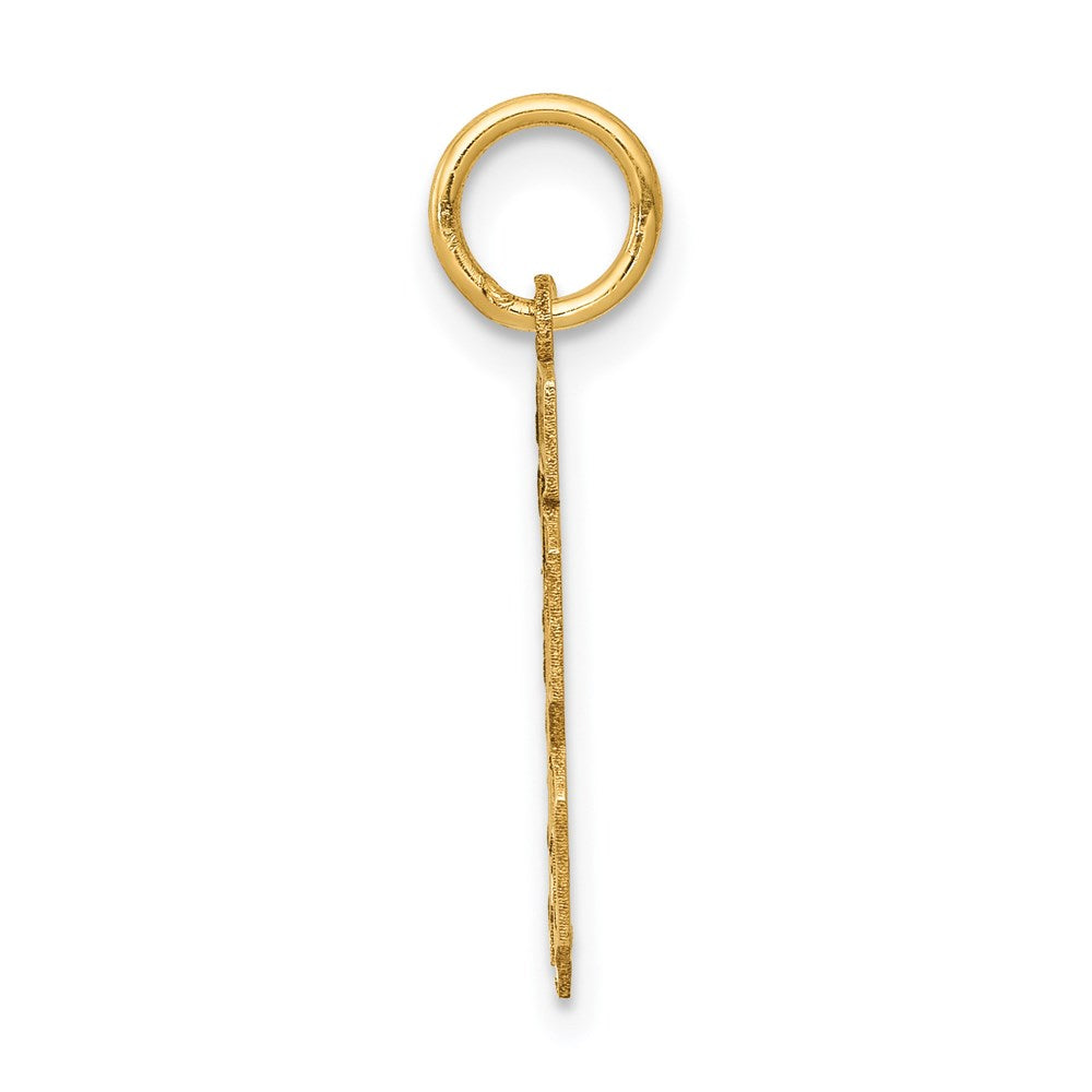 Million Charms 14K Yellow Gold Themed Small Satin Number 13 Charm